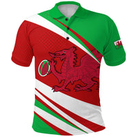 Custom Wales Rugby 2021 Polo Shirt Mix Pattern Six Nations LT13 - Wonder Print Shop