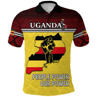 Uganda Polo Shirt African Pattern People Power Our Power LT13 - Wonder Print Shop
