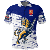 Custom Finland Polo Shirt Suomi Leijonat Hockey LT2 - Wonder Print Shop