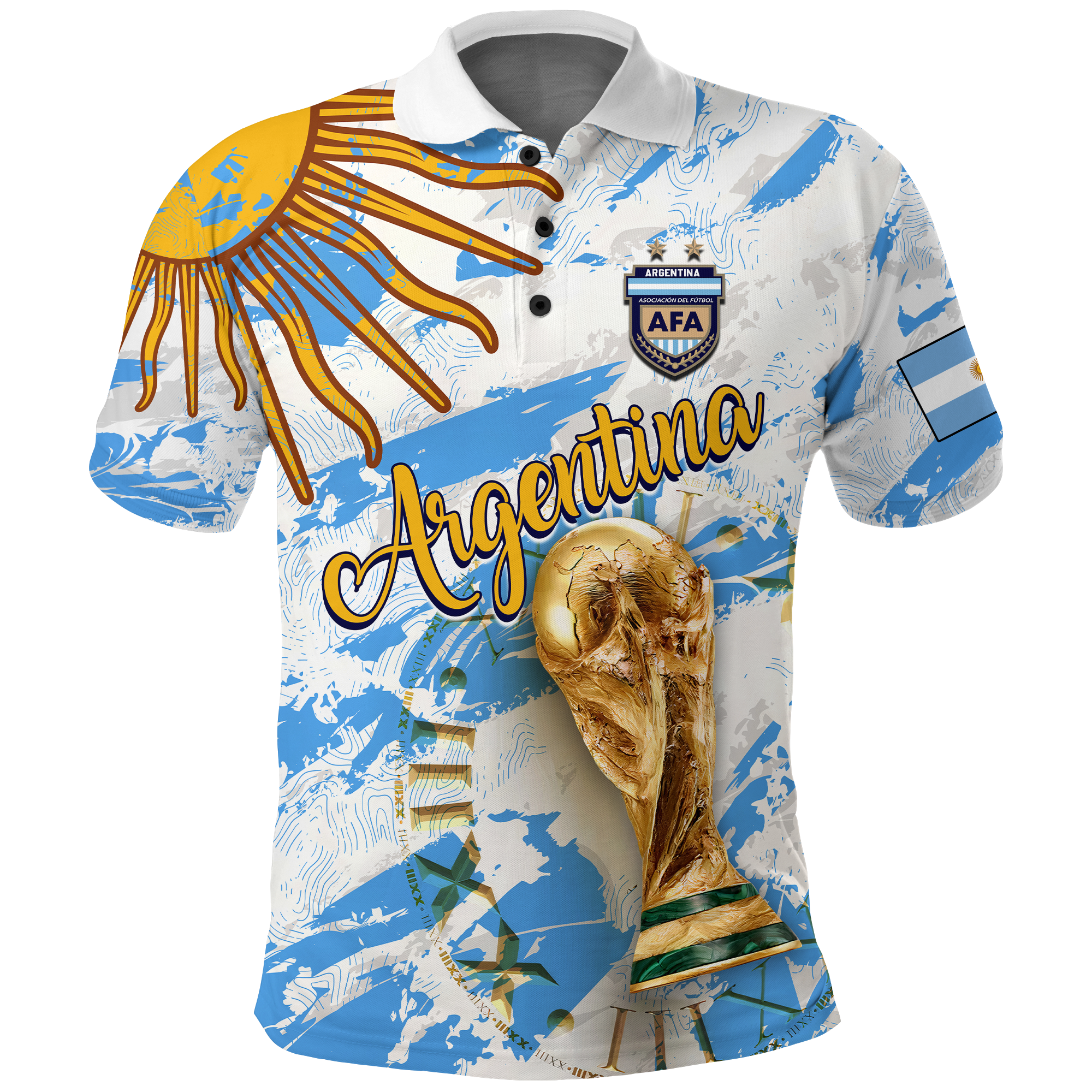 Custom Argentina Polo Shirt Football 2022 LT2