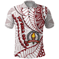 Touola 80 89 Tonga Polo Shirt Emancipation Day Kupesi Pattern No.2 White - Wonder Print Shop