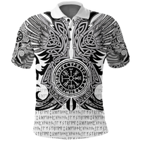 Custom Viking Polo Shirt Vegvisir Odin With Huginn And Muninn LT2 - Wonder Print Shop