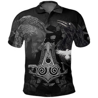 Viking Ragnar and Raven Style Mjolnir Polo Shirt RLT12 - Wonder Print Shop