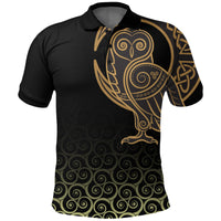 Viking Polo Shirt Owl Celtic On Triskele Background RLT12 - Wonder Print Shop