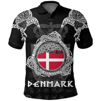 Viking Denmark Style Double Raven of Odin Polo Shirt RLT12 - Wonder Print Shop