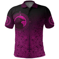 Viking Polo Shirt, Ethnic Odin Raven Pink RLT12 - Wonder Print Shop