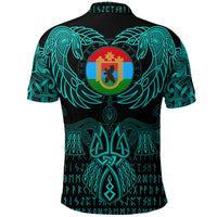 Viking Karelia Polo Shirt Valknut of Odin Cyan RLT12 - Wonder Print Shop