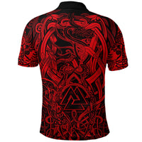 Viking Polo Shirt Valknut and Dragon Tattoo Red RLT12 - Wonder Print Shop