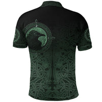 Viking Polo Shirt, Ethnic Odin Raven Green RLT12 - Wonder Print Shop