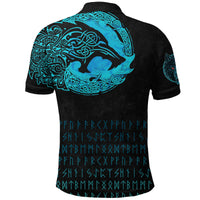 Viking Polo Shirt Fenrir Wolf Cyan RLT12 - Wonder Print Shop