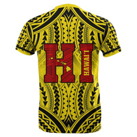Hawaii Polynesian King Kamehameha Yellow Background T Shirt - Wonder Print Shop