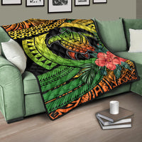 Polynesian Turtle Premium Quilt Circle Turtle Hibiscus Reggae - Wonder Print Shop