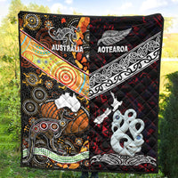 New Zealand Maori Aotearoa and Australia Aboriginal Premium Quilt Together Red LT8 - Wonder Print Shop