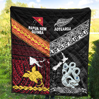 New Zealand and Papua New Guinea Premium Quilt Together Black LT8 - Wonder Print Shop
