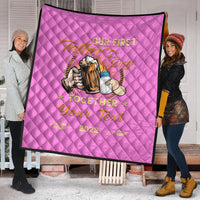 (Custom) Father Day Premium Quilt Our First Father Day Simple Style - Pink LT8 - Wonder Print Shop