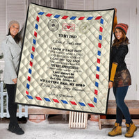 (Custom) Father Day Premium Quilt Letter From Daughter Simple Style LT8 - Wonder Print Shop