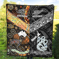 New Zealand Maori Aotearoa and Australia Aboriginal Premium Quilt Together Black LT8 - Wonder Print Shop
