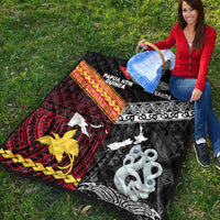 New Zealand and Papua New Guinea Premium Quilt Together Black LT8 - Wonder Print Shop