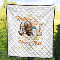 (Custom) Father Day Premium Quilt Our First Father Day Simple Style - White LT8 - Wonder Print Shop