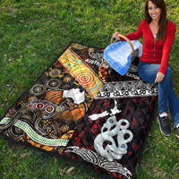 New Zealand Maori Aotearoa and Australia Aboriginal Premium Quilt Together Red LT8 - Wonder Print Shop