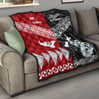 New Zealand and Tonga Premium Quilt Together Black LT8 - Wonder Print Shop