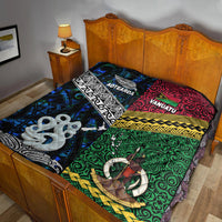 New Zealand and Vanuatu Premium Quilt Together Blue LT8 - Wonder Print Shop