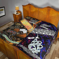 New Zealand Maori Aotearoa and Australia Aboriginal Premium Quilt Together Purple LT8 - Wonder Print Shop