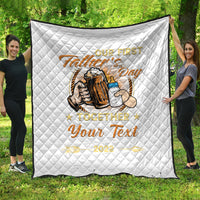 (Custom) Father Day Premium Quilt Our First Father Day Simple Style - White LT8 - Wonder Print Shop