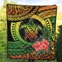 Polynesian Turtle Premium Quilt Circle Turtle Hibiscus Reggae - Wonder Print Shop
