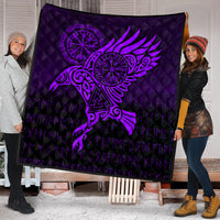 Viking Quilt - Raven Vegvisir Tattoo - Purple Version Quilt RLT12 - Wonder Print Shop