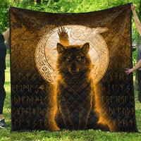 Viking Quilt - Fenrir Viking Wolf - Gold Version Quilt RLT12 - Wonder Print Shop