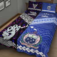New Zealand and Samoa Quilt Bed Set Together Purple LT8 - Wonder Print Shop
