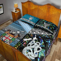 New Zealand and Fiji Quilt Bed Set Together Paua Shell LT8 - Wonder Print Shop