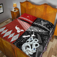 New Zealand and Tonga Quilt Bed Set Together Black LT8 - Wonder Print Shop