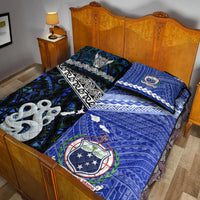 New Zealand and Samoa Quilt Bed Set Together Blue LT8 - Wonder Print Shop