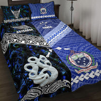 New Zealand and Samoa Quilt Bed Set Together Blue LT8 - Wonder Print Shop