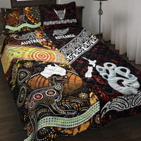 New Zealand Maori Aotearoa and Australia Aboriginal Quilt Bed Set Together Red LT8 - Wonder Print Shop