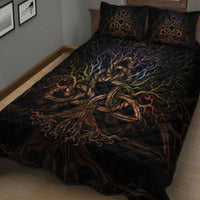 Viking Quilt Bed Set - Colorful Tree Of Life With Triquetra Quilt Bed Set RLT12 - Wonder Print Shop