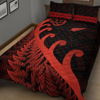 New Zealand Rugby Maori Quilt Bed Set Silver Fern Koru Vibes Red LT8 - Wonder Print Shop