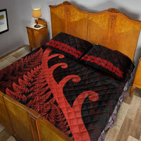 New Zealand Rugby Maori Quilt Bed Set Silver Fern Koru Vibes Red LT8 - Wonder Print Shop