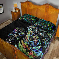 New Zealand Haka Rugby Maori Quilt Bed Set Silver Fern Vibes Paua Shell LT8 - Wonder Print Shop