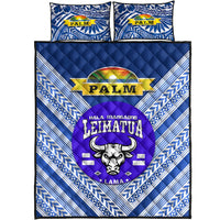 Mate Ma'a Tonga Quilt Bed Set Leimatu'a Bulls Creative Style Blue NO.1 LT8 - Wonder Print Shop