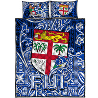 Fiji Quilt Bed Set Tapa Patterns Blue And White Style LT6 - Wonder Print Shop