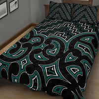 New Zealand Quilt Bed Set Maori Graphic Tee Patterns Green Lt6 - Wonder Print Shop