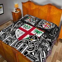 Fiji Quilt Bed Set Tapa Patterns Black And White Style LT6 - Wonder Print Shop