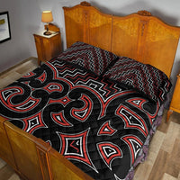 New Zealand Quilt Bed Set Maori Graphic Tee Patterns Red Lt6 - Wonder Print Shop