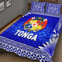 Tonga Coat Of Arms Quilt Bed Set Simplified Version Blue LT8 - Wonder Print Shop