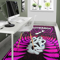 Aotearoa Fern Area Rug New Zealand Hei Tiki Purple Style LT13 - Wonder Print Shop