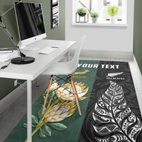 Custom Personalised South Africa Protea and New Zealand Fern Area Rug Rugby Go Springboks vs All Black LT13 - Wonder Print Shop