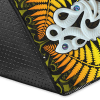 Aotearoa Fern Area Rug New Zealand Hei Tiki Gold Style LT13 - Wonder Print Shop